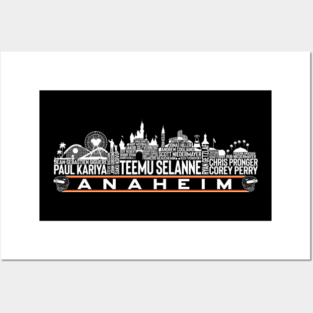 Anaheim Hockey Team All Time Legends, Anaheim City Skyline Wall Art by Legend Skyline